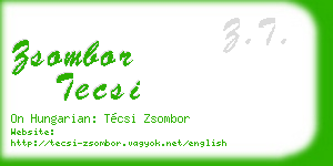 zsombor tecsi business card